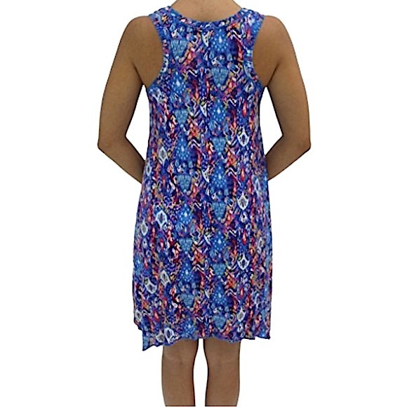 Thesis size medium racerback tribal design dress shark bite hem with pockets EUC - Picture 2 of 15